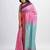 Pink cotton with solid body in sky blue pallu handloom saree