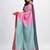 Pink cotton with solid body in sky blue pallu handloom saree