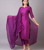 V TRADITION Women Woven Design Kurta with Trousers  Dupatta