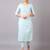 V TRADITION Women Blue Striped Kurta with Trousers