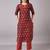 V TRADITION Ethnic Motifs Printed Keyhole Neck Kurta With Pyjamas