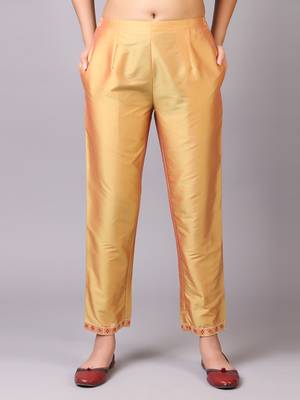 V TRADITION Women Yellow Ethnic Motifs Yoke Design Kurta with Trousers  With Dupatta 6