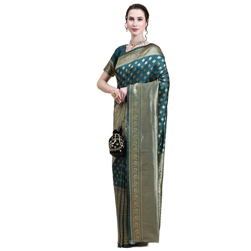 Rjave Silk Blend Ensemble Sarees With Blouse