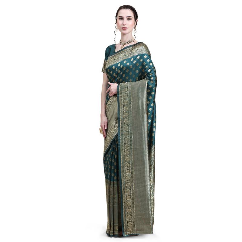 Rjave Silk Blend Ensemble Sarees With Blouse
