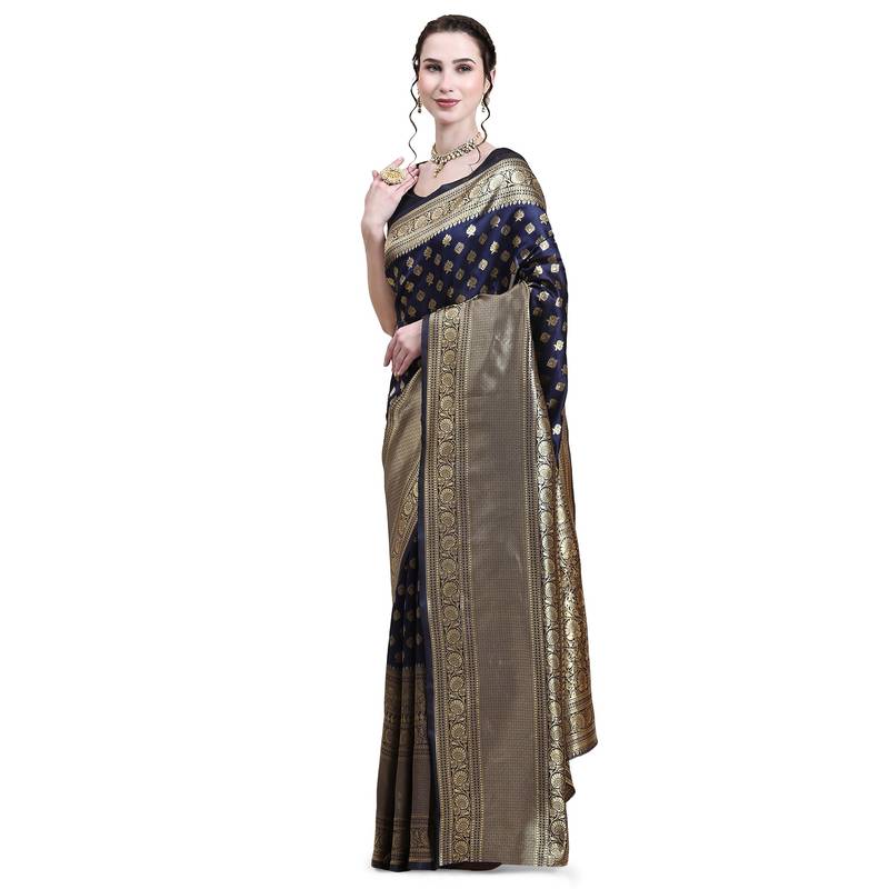 Rjave Silk Blend Ensemble Sarees With Blouse