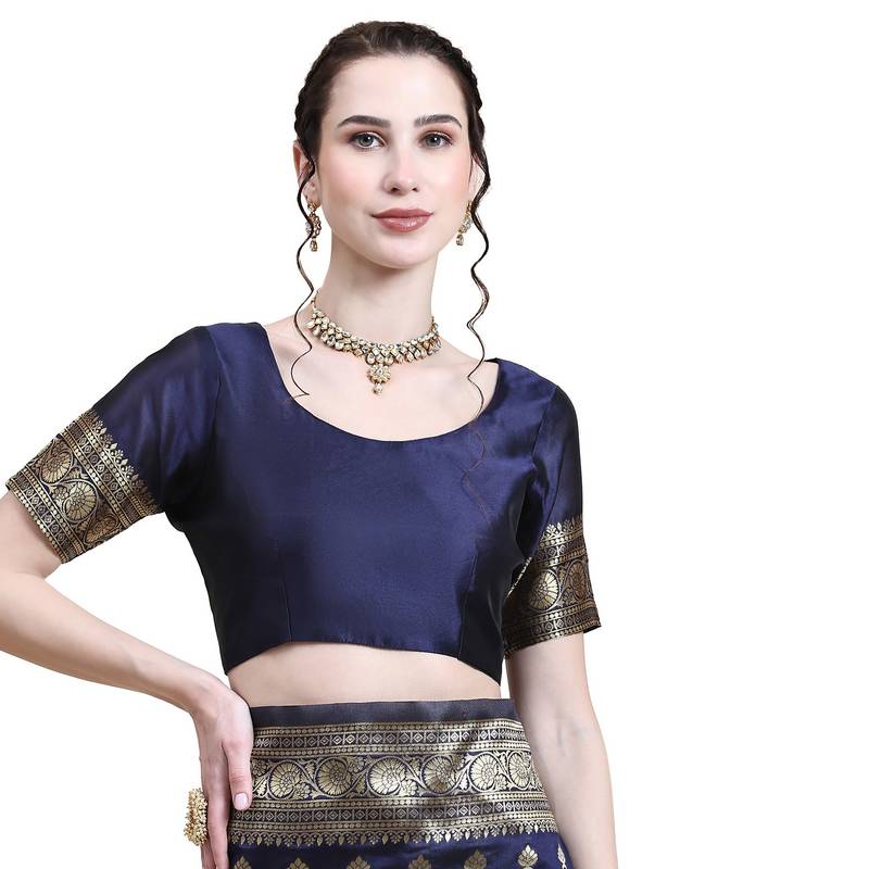 Rjave Silk Blend Ensemble Sarees With Blouse