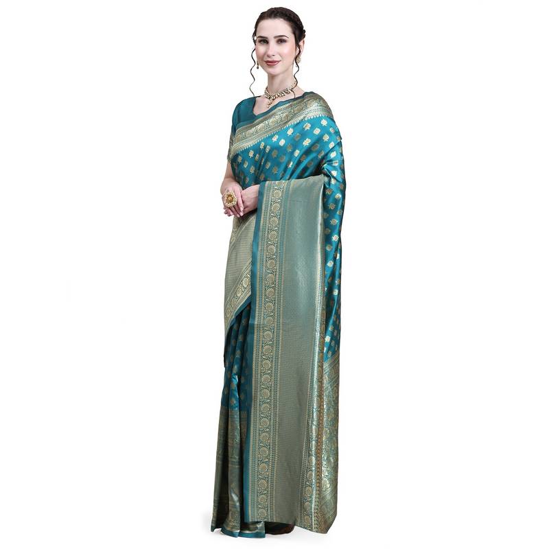 Rjave Silk Blend Ensemble Sarees With Blouse
