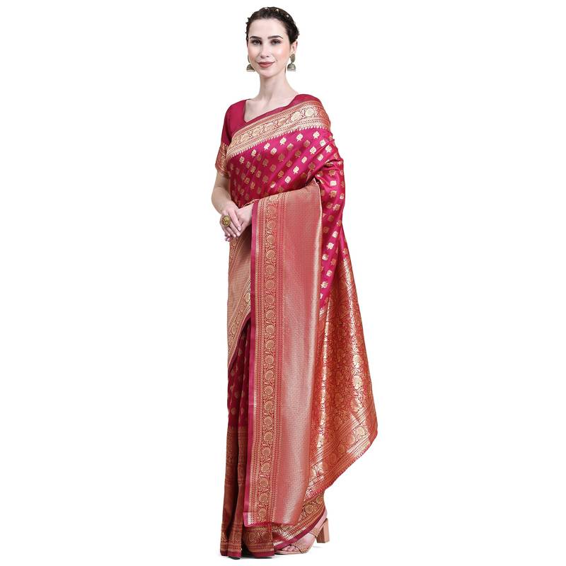 Rjave Silk Blend Ensemble Sarees With Blouse