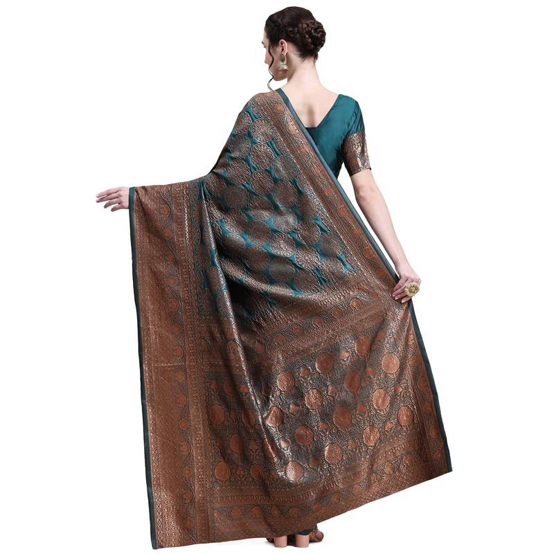 Rjave Silk Blend Ensemble Sarees With Blouse