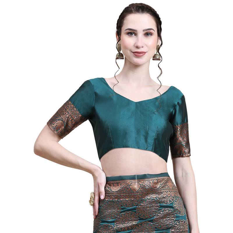 Rjave Silk Blend Ensemble Sarees With Blouse