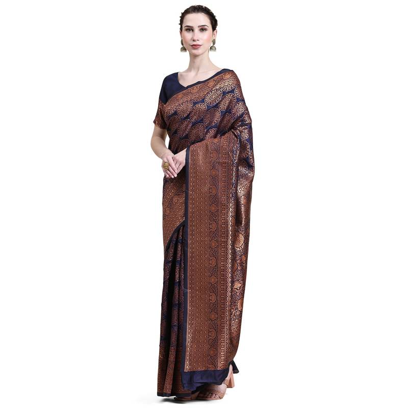 Rjave Silk Blend Ensemble Sarees With Blouse