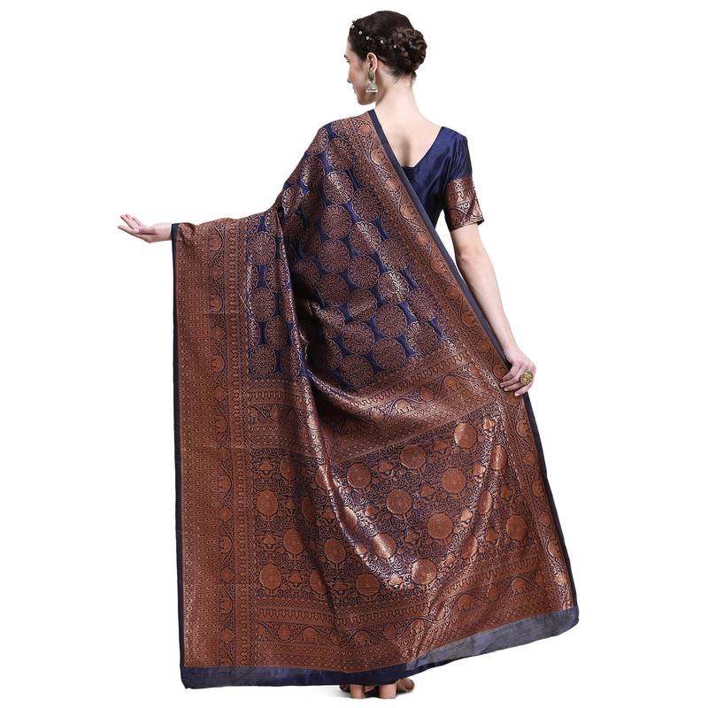 Rjave Silk Blend Ensemble Sarees With Blouse