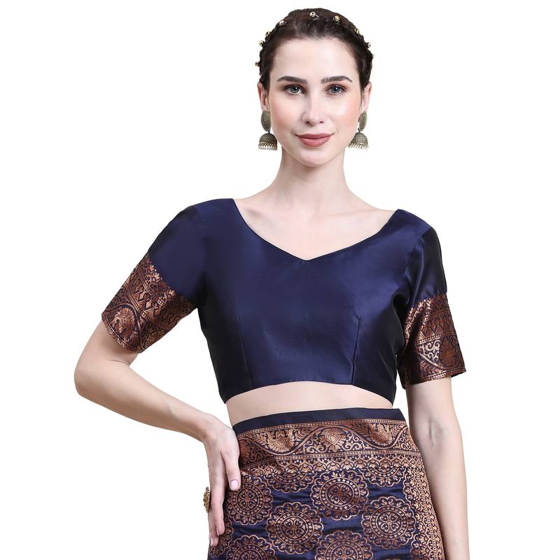 Rjave Silk Blend Ensemble Sarees With Blouse