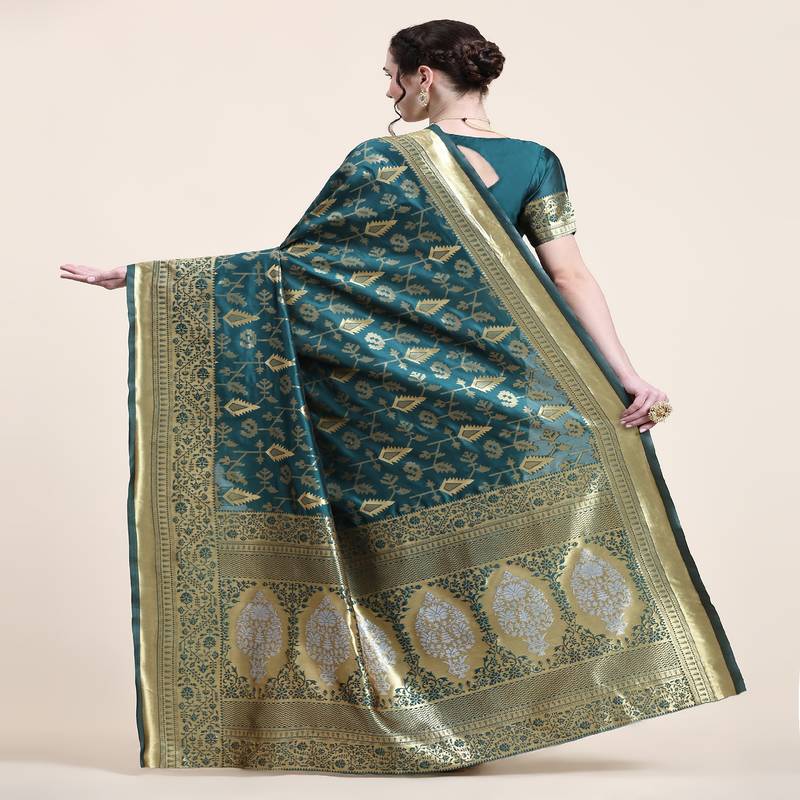 Rjave Silk Blend Ensemble Sarees With Blouse
