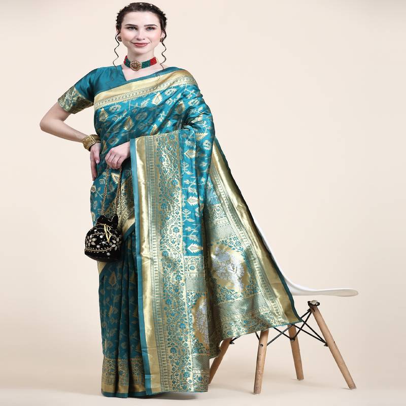 Rjave Silk Blend Ensemble Sarees With Blouse