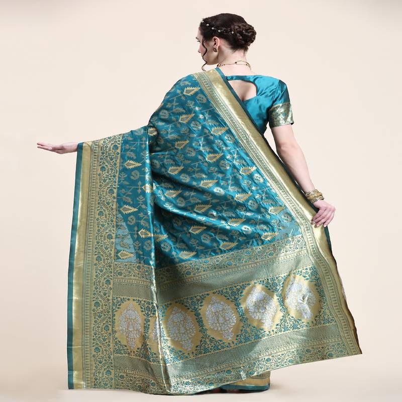 Rjave Silk Blend Ensemble Sarees With Blouse