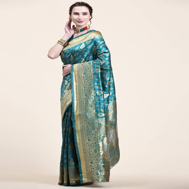 Rjave Silk Blend Ensemble Sarees With Blouse