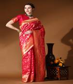 Rjave Silk Blend Ensemble Sarees With Blouse