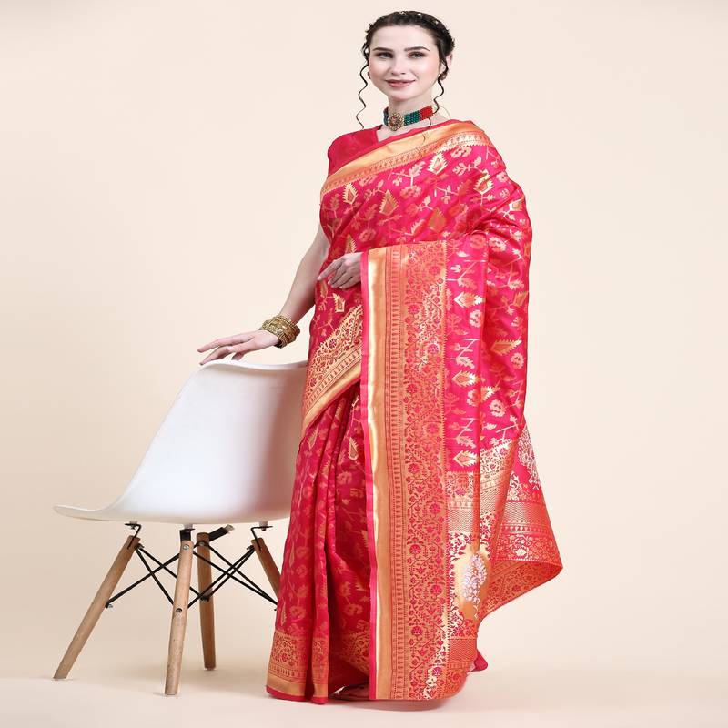 Rjave Silk Blend Ensemble Sarees With Blouse