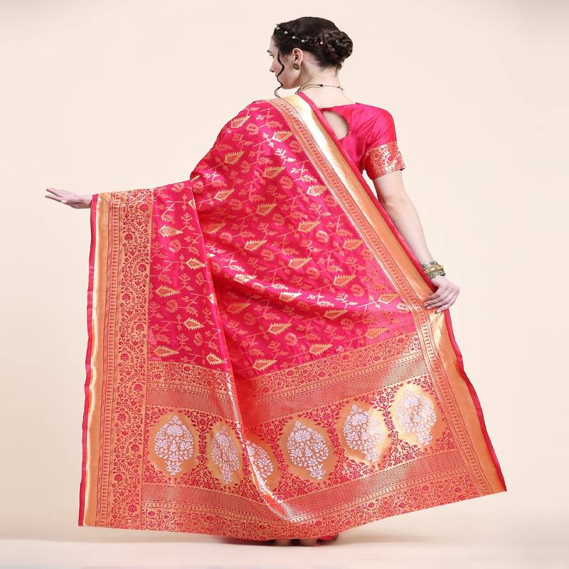 Rjave Silk Blend Ensemble Sarees With Blouse