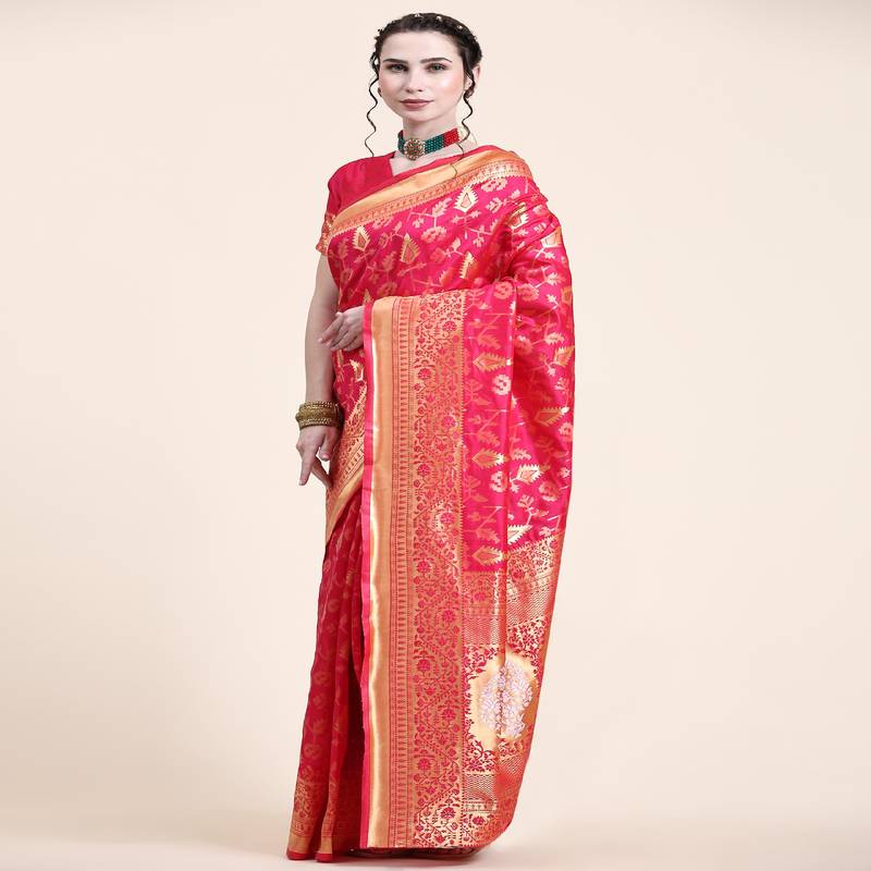 Rjave Silk Blend Ensemble Sarees With Blouse