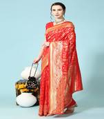 Rjave Silk Blend Ensemble Sarees With Blouse