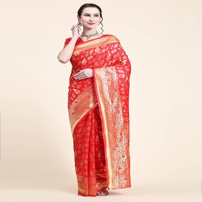 Rjave Silk Blend Ensemble Sarees With Blouse