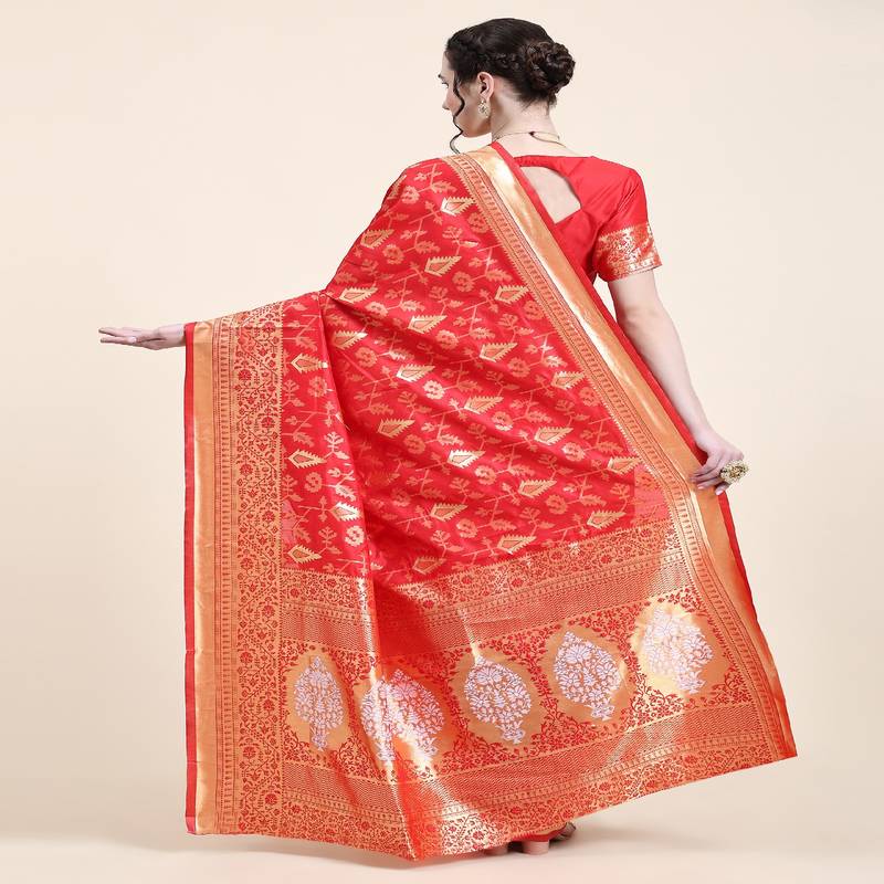 Rjave Silk Blend Ensemble Sarees With Blouse