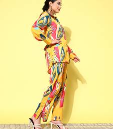 printed satin shirt with trouser co-ords