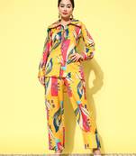  printed satin shirt with trouser co-ords