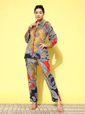 red paisley printed co-ord set 1