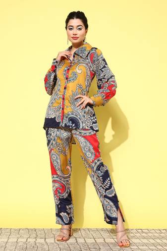 red paisley printed co-ord set