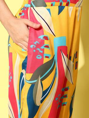  printed satin shirt with trouser co-ords 5