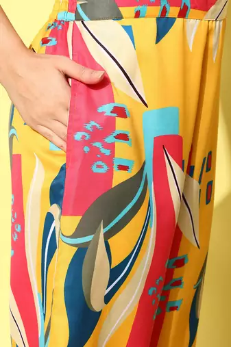  printed satin shirt with trouser co-ords