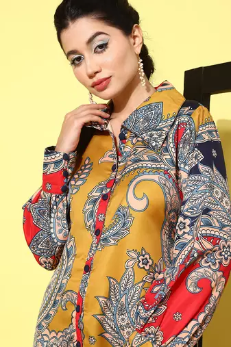 red paisley printed co-ord set