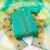 Turquoise Modal Hand Work Dress Material With Inner