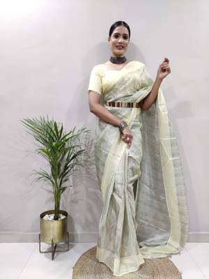Pista Colour Pure Kota Chex Digital Print Ready To Wear Saree 1