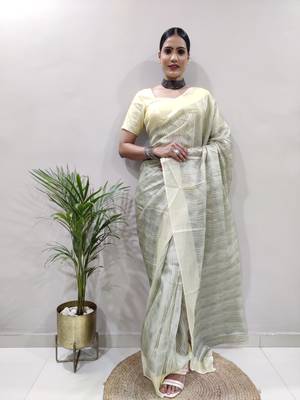 Pista Colour Pure Kota Chex Digital Print Ready To Wear Saree 4