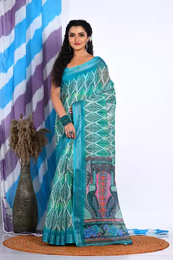 SEMI DIGITAL PRINT SAREE