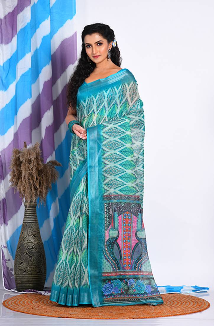 SEMI DIGITAL PRINT SAREE