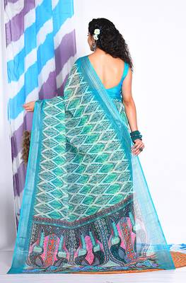 SEMI DIGITAL PRINT SAREE 4