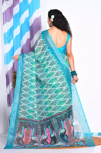 SEMI DIGITAL PRINT SAREE