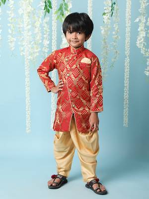 KID1 Geet Jaquard sherwani 4