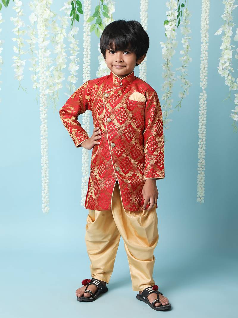 KID1 Geet Jaquard sherwani