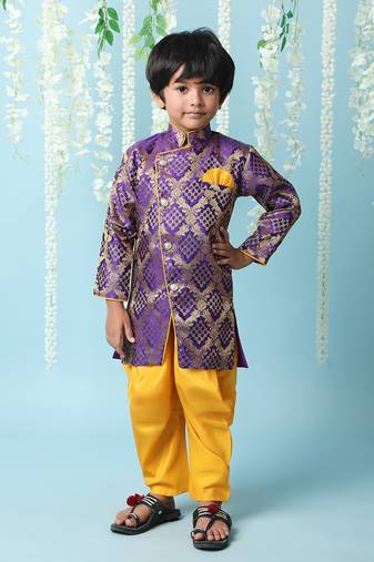 KID1 Geet Jaquard sherwani