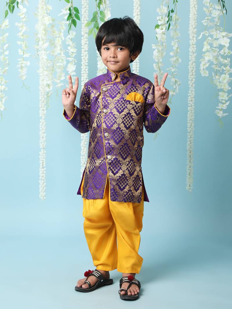 KID1 Geet Jaquard sherwani