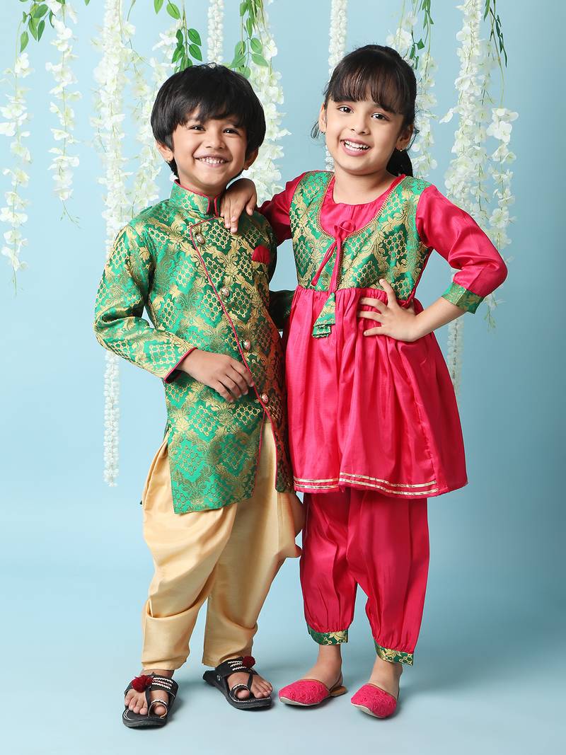 KID1 Geet Jaquard sherwani