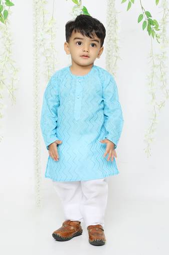 KID1 Doriya work kurta pajama
