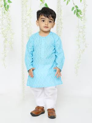KID1 Doriya work kurta pajama 1