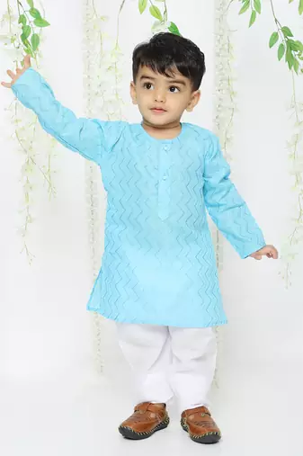 KID1 Doriya work kurta pajama